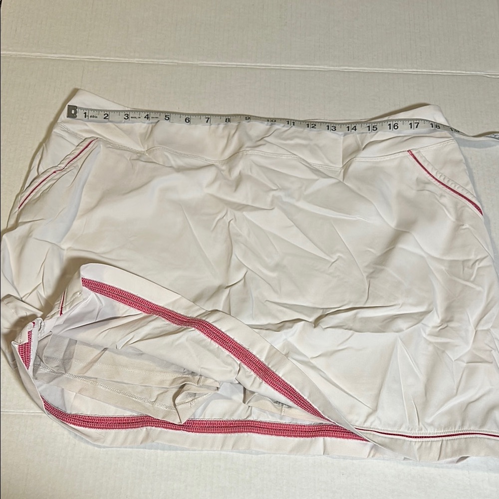 Adidas Women's Cream Skort with Pink Accents